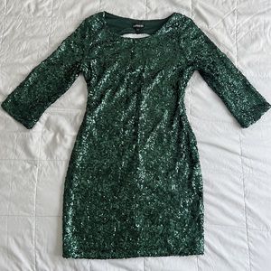 Express - Emerald Sequin Mini Dress